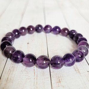 Amethyst 8mm Gemstone Bracelet